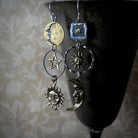 Earrings with Sun and Moon Pendant