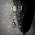Earrings with Sun and Moon Pendant