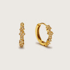 Gold Crystal Constellation Huggies, gold huggie earrings with crystal constellation design