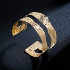Vintage Stylish Hammered Wide Cuff Bangle Bracelet