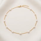 Freshwater Pearls Anklet, Gold