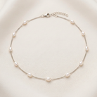 Freshwater Pearls Anklet, Silver