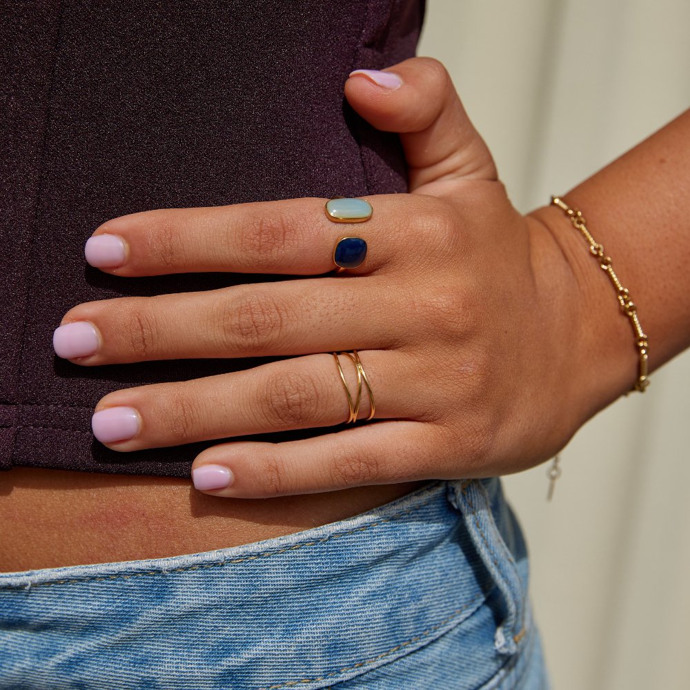 Aquamarine Wrap Ring - Beautiful Earth Boutique