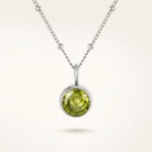 Birthstone Necklace, August | Peridot, Silver
