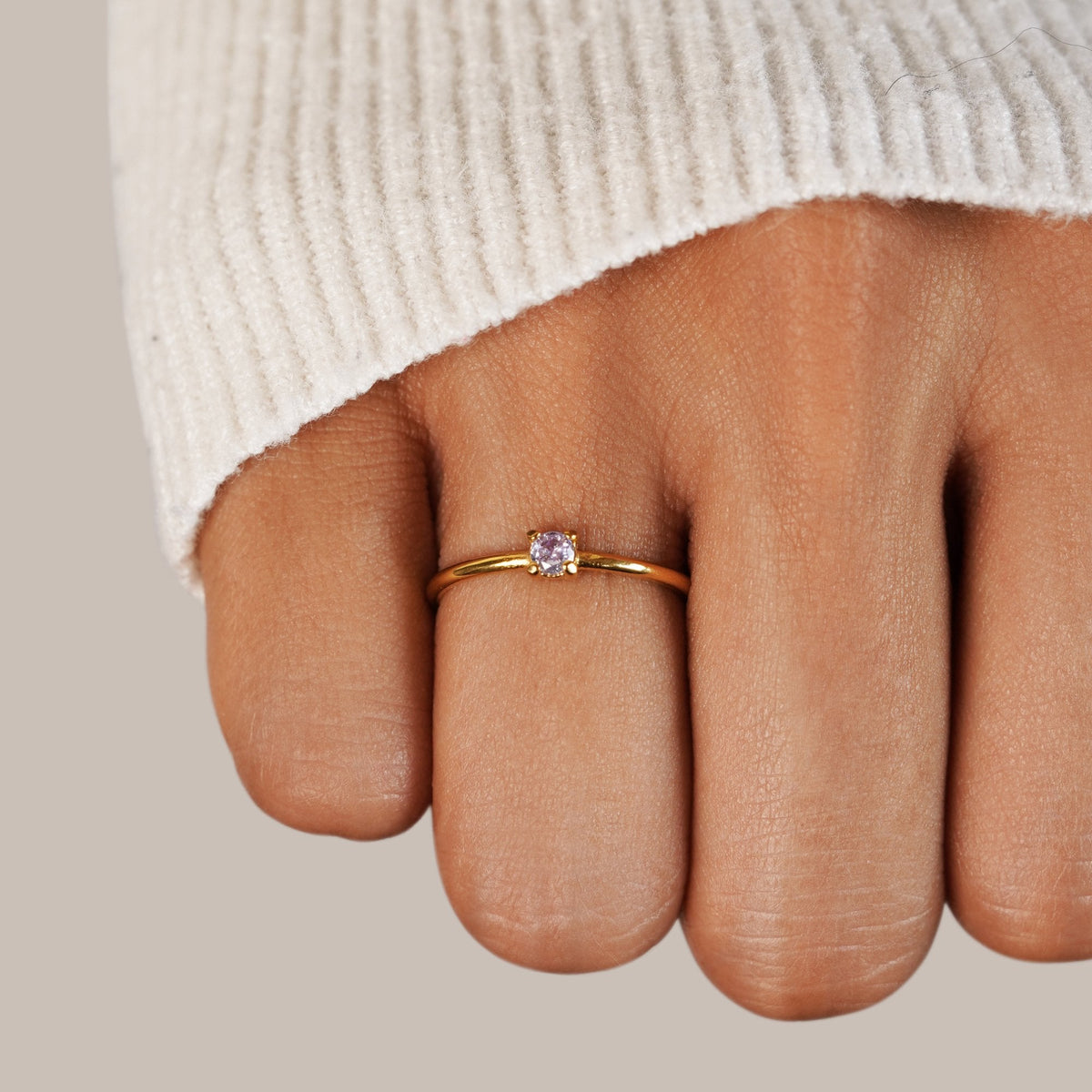 Birthstone 18K Gold Rings - Beautiful Earth Boutique