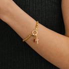 Birthstone Cross Charm Bracelet