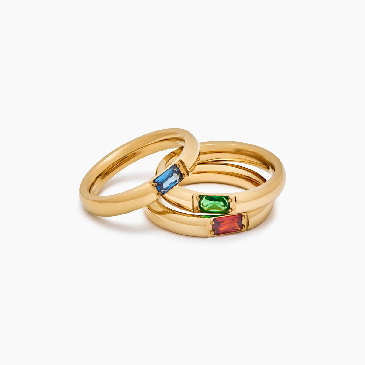 Baguette Birthstone Band Ring