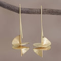 Philippa | Women Gold Plated Leaf Statement Drop Earrings