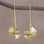 Philippa | Women Gold Plated Leaf Statement Drop Earrings
