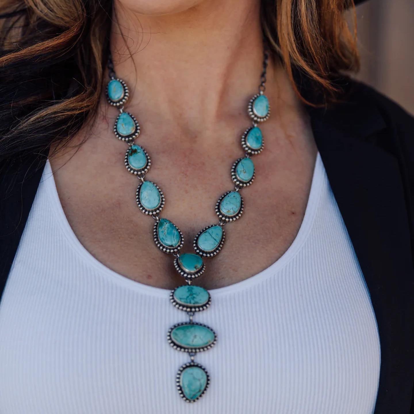 Odette | Women Turquoise Statement Necklace and Earrings Set