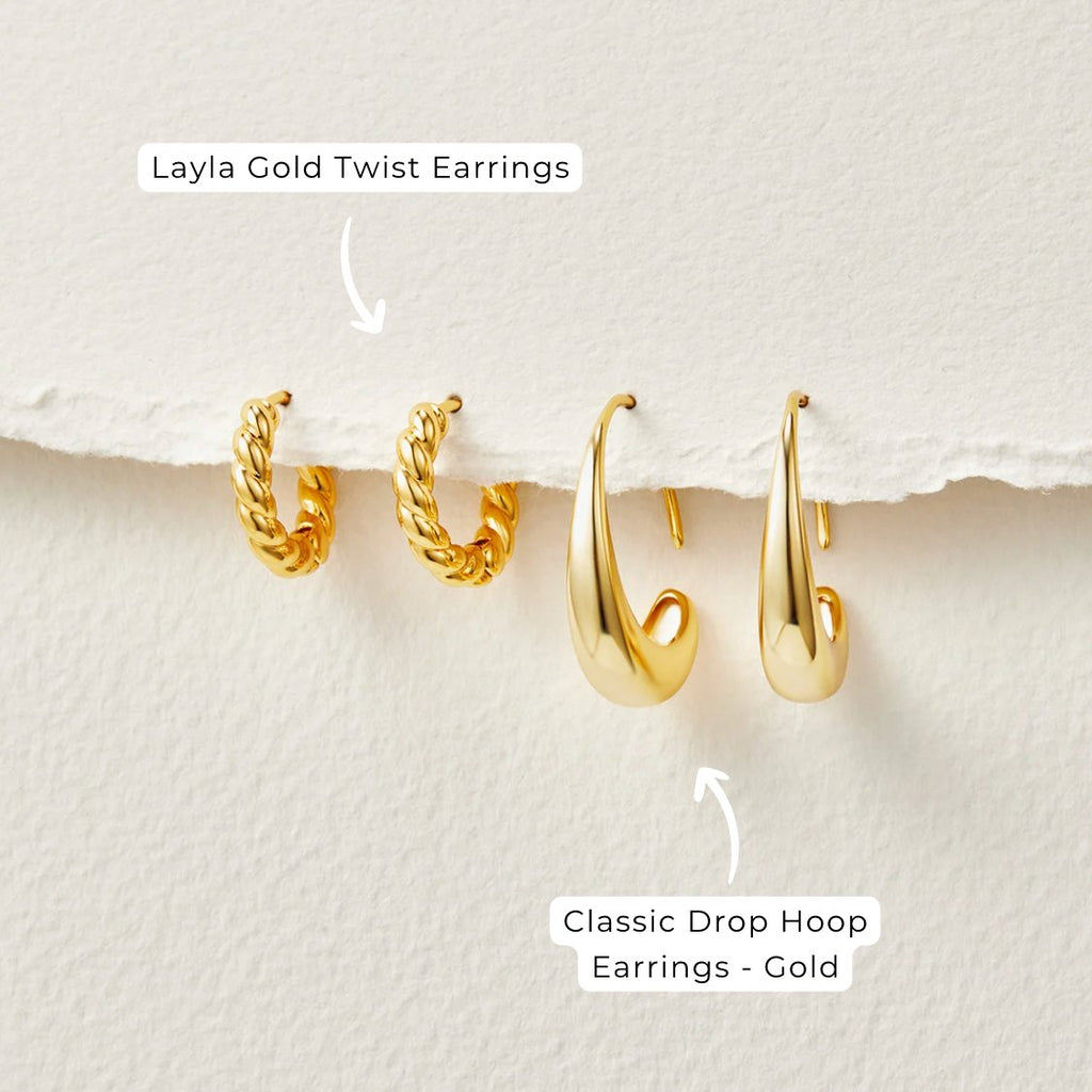 Classic Drop Hoop Earrings - Beautiful Earth Boutique