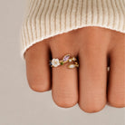 Crystal White Blossom Ring Gold - Beautiful Earth Boutique
