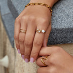 Crystal White Blossom Ring Gold - Beautiful Earth Boutique