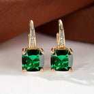 Mystic Sapphire Stone Hoop Gold Earrings