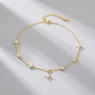 Elodie Crystal Clover Anklet - Joie d’Or