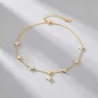 Elodie Crystal Clover Anklet - Joie d’Or