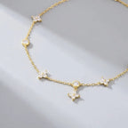 Elodie Crystal Clover Anklet - Joie d’Or