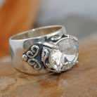 Lucinda | Women Single Stone Silver Tone Ring
