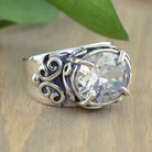 Lucinda | Women Single Stone Silver Tone Ring