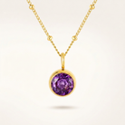 Birthstone Necklace, February | Amethyst, Gold