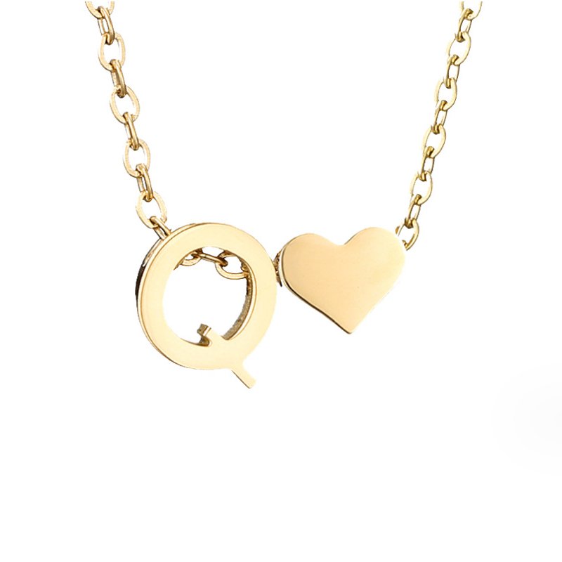 Forever Love & Letter Gold Necklace - Beautiful Earth Boutique