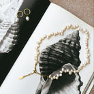 Hammered Pearl Hoop Earrings