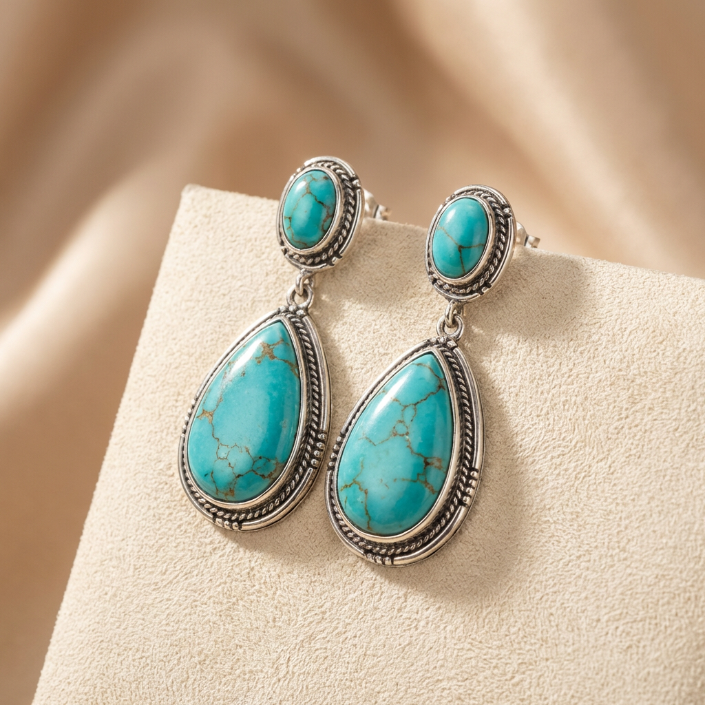 Odette | Women Turquoise Statement Necklace and Earrings Set