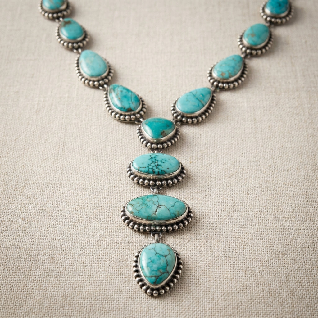 Odette | Women Turquoise Statement Necklace and Earrings Set
