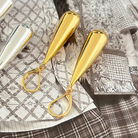 Golden Teardrop Dangle Earrings