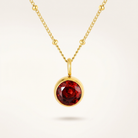 Birthstone Necklace, January | Garnet, Gold