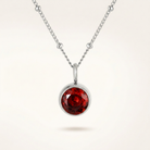 Birthstone Necklace, January | Garnet, Silver