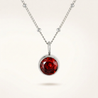 Birthstone Necklace, July | Ruby, Silver