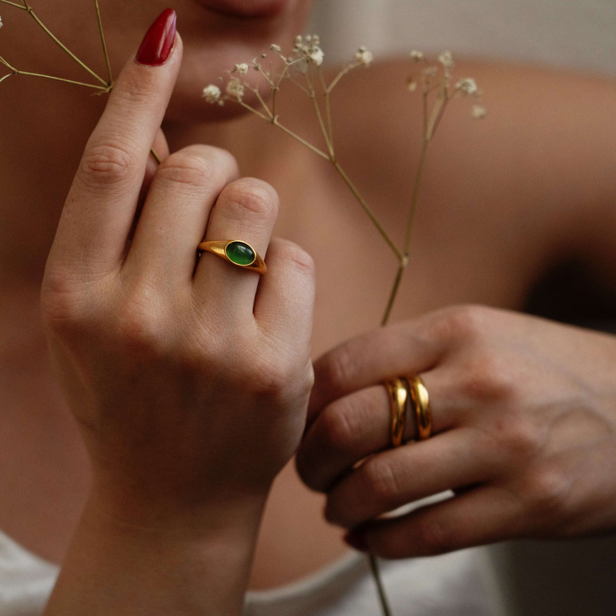 Kori Ring - Green Cats Eye