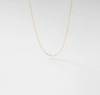 The Build a Birthstone Necklace by LLUME Jewelry features a delicate gold chain with small oval links against a white background, offering a minimal, elegant look—ideal for layering or creating your own custom charm necklace.