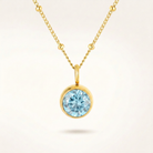 Birthstone Necklace, March | Aquamarine, 14K Gold