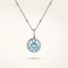 Birthstone Necklace, March | Aquamarine, Silver