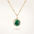 Birthstone Necklace, May | Emerald, 14K Gold