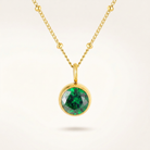 Birthstone Necklace, May | Emerald, Gold