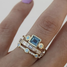 Celestine | Women Blue Crystal Vintage Ring Set