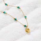 Nerissa Gold Shell & Green Bead Necklace - Beautiful Earth Boutique