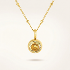 Birthstone Necklace, November | Citrine, Gold