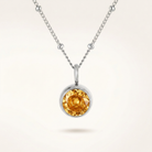 Birthstone Necklace, November | Citrine, Silver