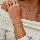 Onyx & White Stone Bracelet - Beautiful Earth Boutique