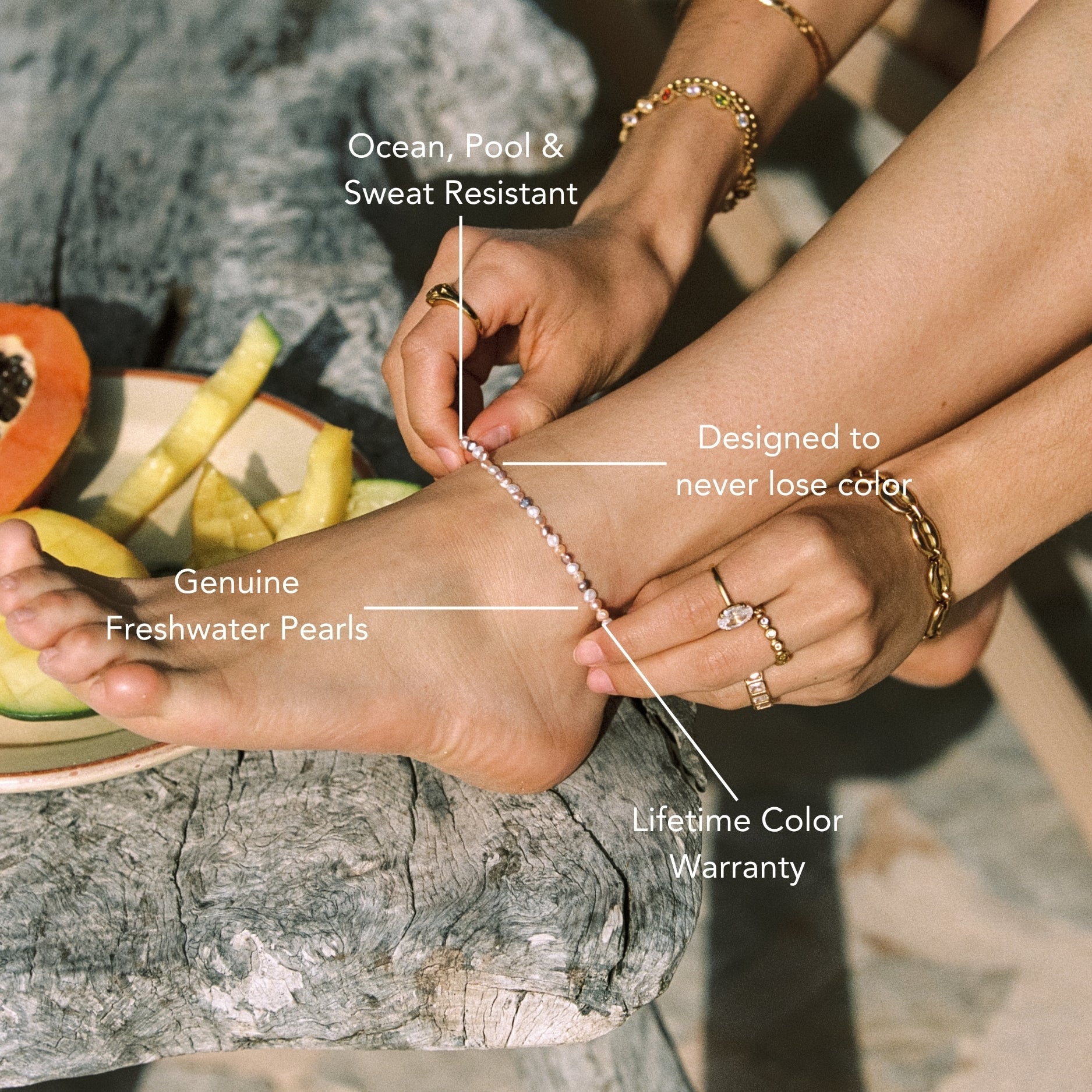 Perla Rosa Anklet