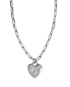Silver chain necklace with a heart pendant