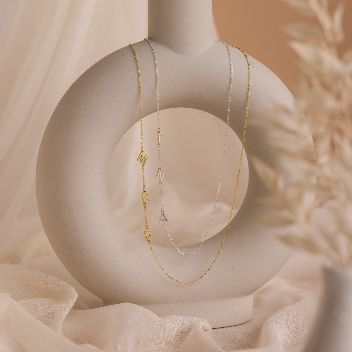 Sideways Initial Necklace