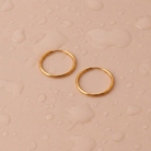 Thin Hoop Earrings, Medium / Gold Color