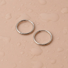 Thin Hoop Earrings, Medium / Silver Color