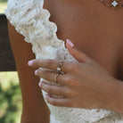 Zenya Crystal & Gold Wave Ring - Beautiful Earth Boutique